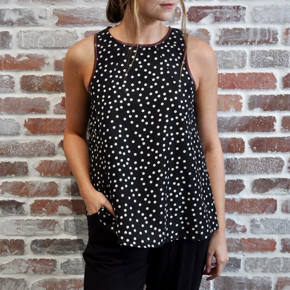 Polka Dot Blouse, Black & White